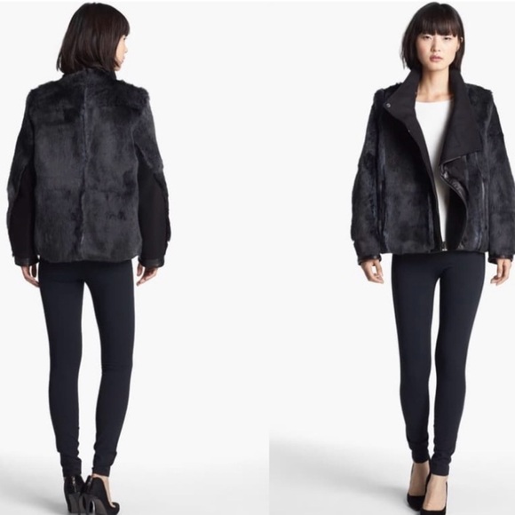 Helmut Lang Black Void Reversible Fur and Felt Jacket - Picture 4 of 10